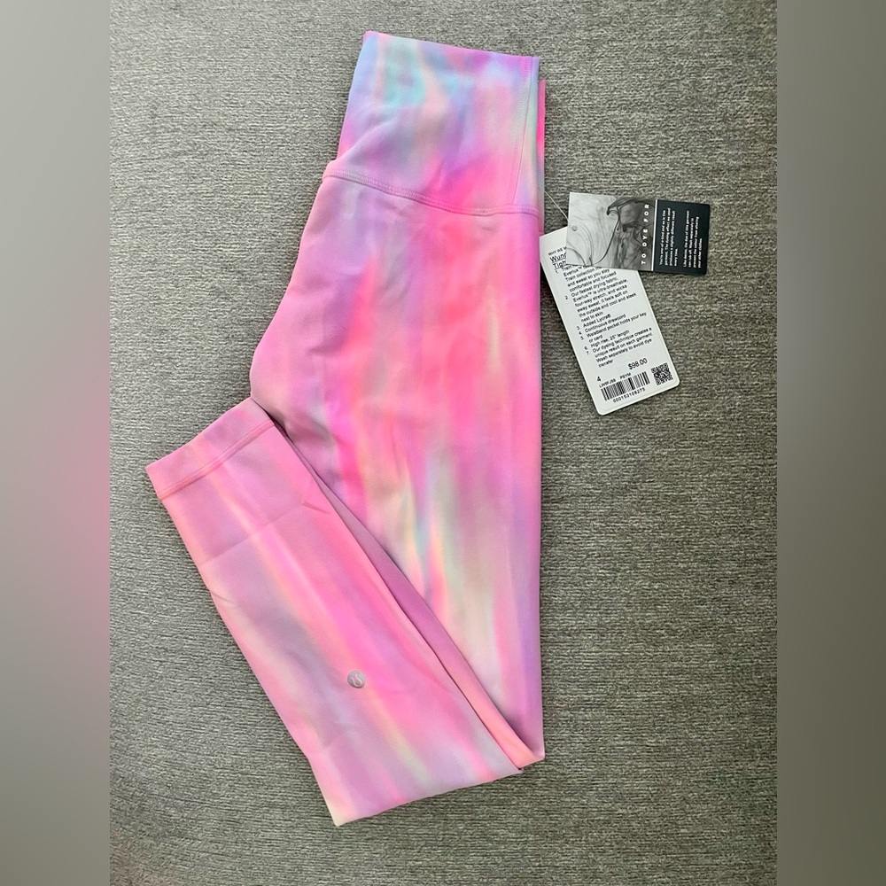 NWT LULULEMON WUNDER TRAIN HIGH-RISE TIGHT 25'' Psychedelic Wash Multi Tie Dye